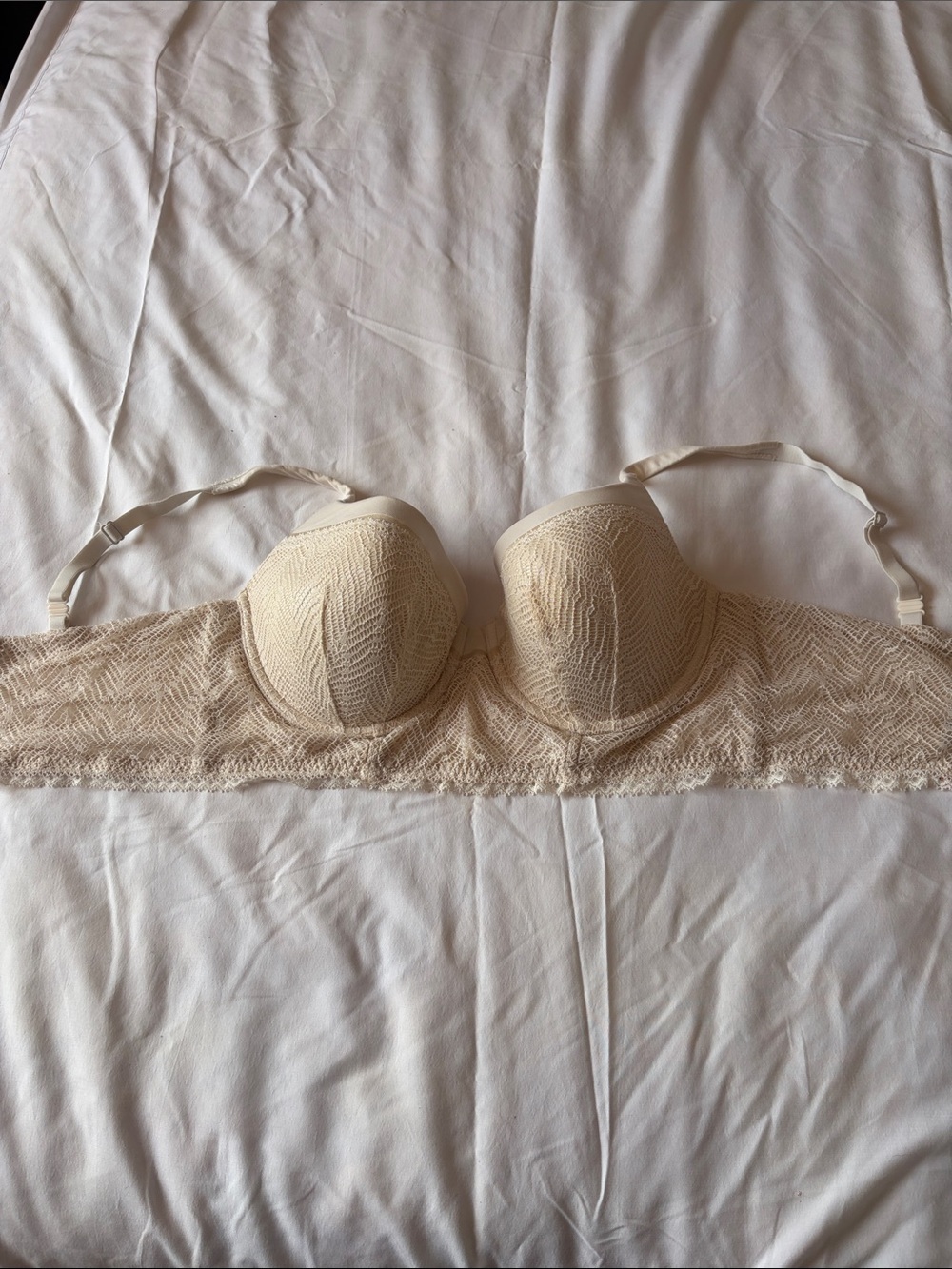 Victoria's Secret Beige Lace Longline Push-Up Bra